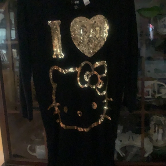 Hello kitty H&M size 14 y gold sequins - Picture 3 of 6